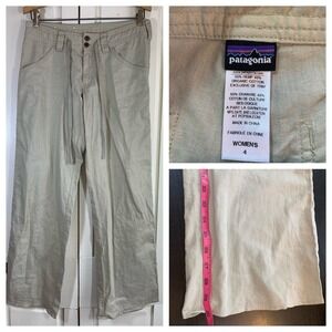 Patagonia Pants Women’s 4 Hemp Organic Cotton Wide Leg Drawstring Gorpcore READ